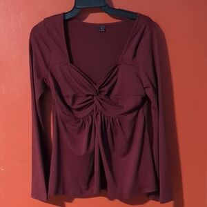 Burgundy Low Cut Shirt